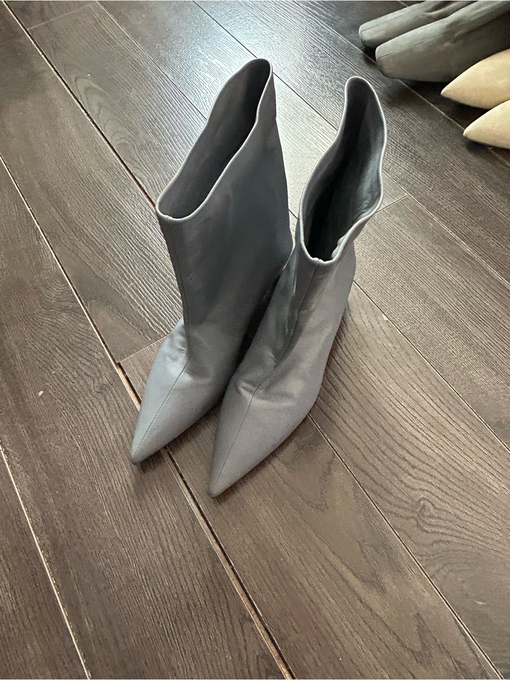 Jil Sander Half Calfskin Kitten-heel Boots In Blue 36